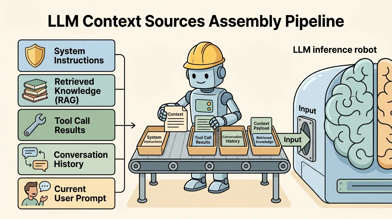 Figure 1: LLM Context Sources Assembly Pipeline