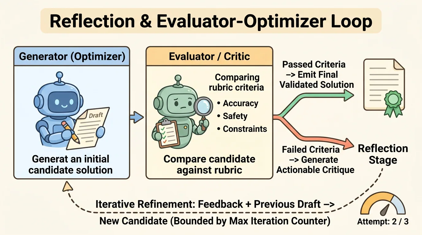 Figure 1: Reflection & Evaluator-Optimizer Loop