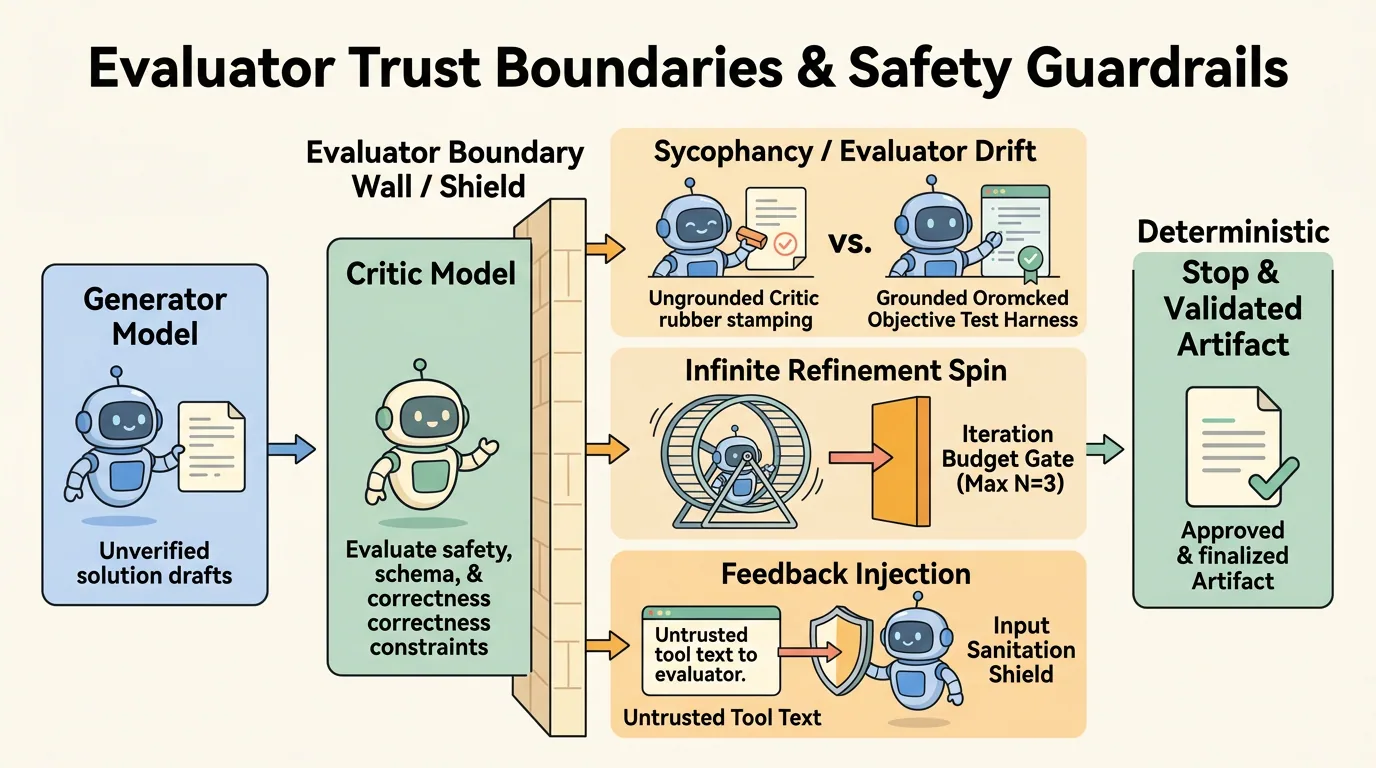 Figure 3: Evaluator Trust Boundaries & Safety Guardrails